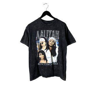 Aaliyah Princess of R&B Tribute Band Tee Graphic T-Shirt Bandana Design Medium